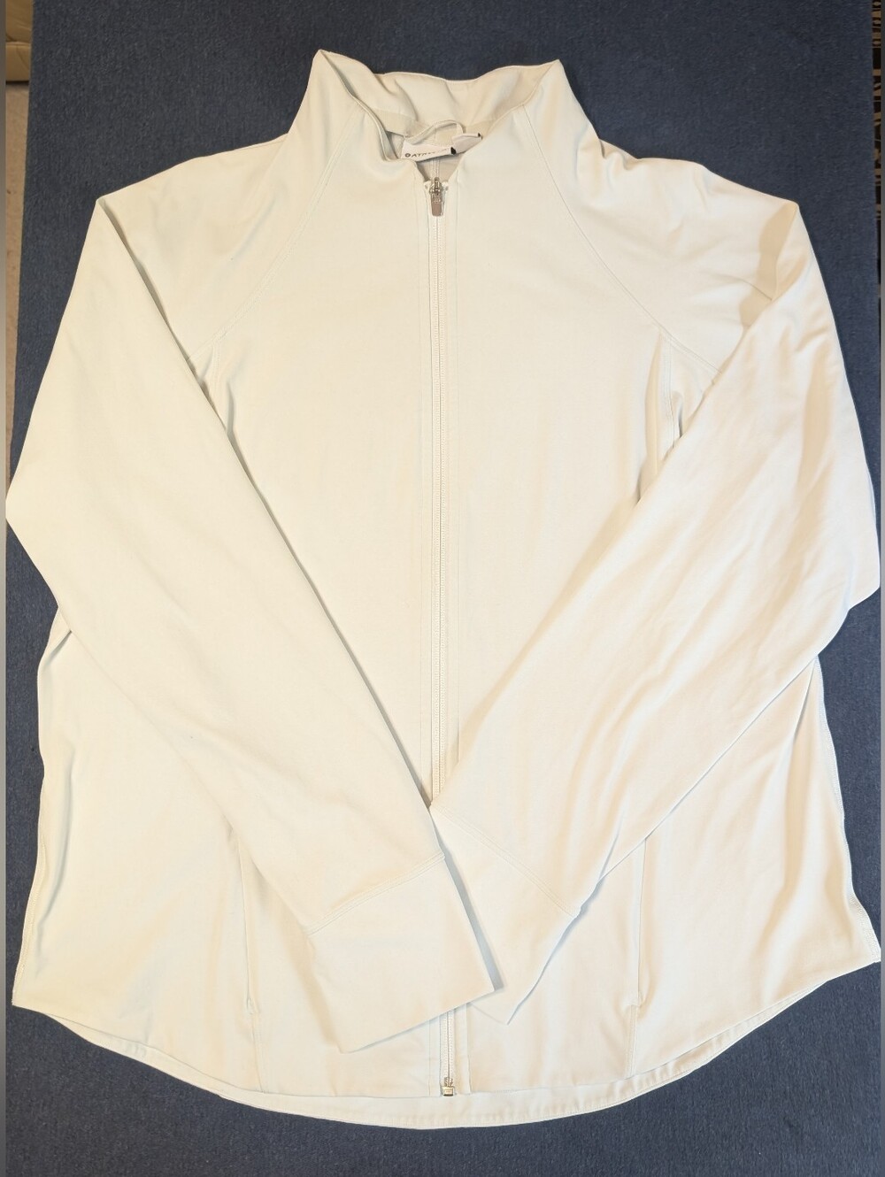 Athleta white zip up jacket, 1X